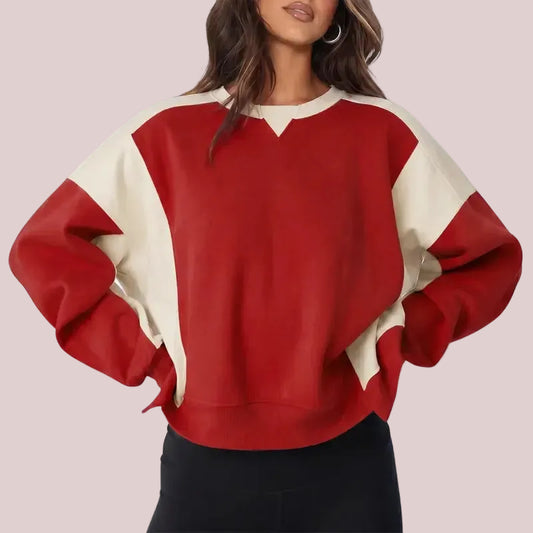 Women's Contrast Patchwork Soft Daily Basic Top