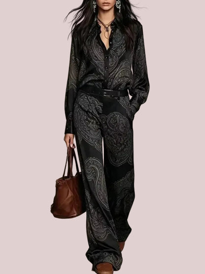 Women's Paisley Print 2 Piece Outfit Set