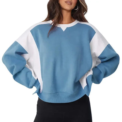 Women's Contrast Patchwork Soft Daily Basic Top