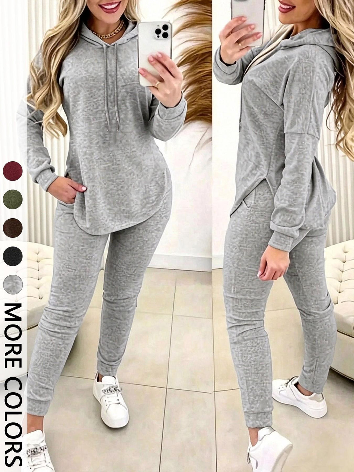 Women's Hooded 2 Piece Matching Outfit