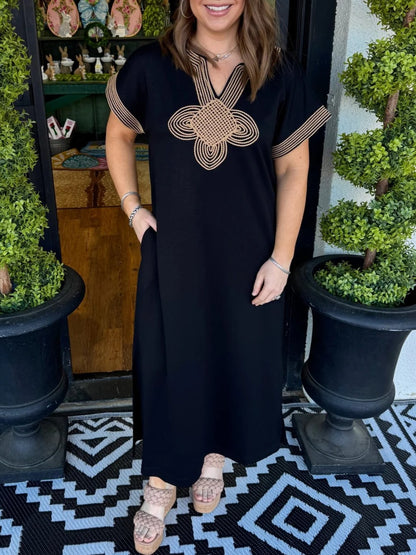 Women's Ethnic Style Relaxed-Fit Tunic Maxi Dress