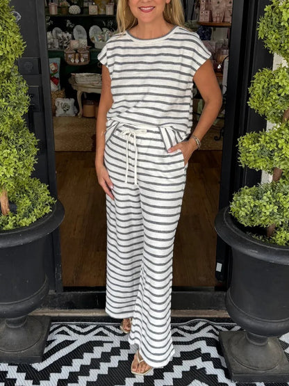 Women's Spring Cozy Stripe Matching Set
