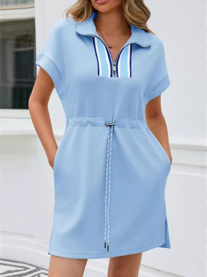 Women's Athleisure V-Neck Tie-Waist Dress