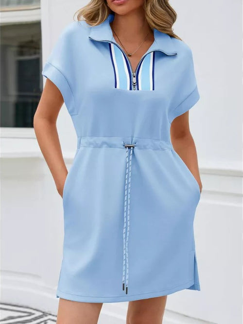 Women's Athleisure V-Neck Tie-Waist Dress