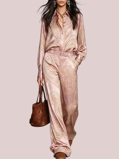 Women's Paisley Print 2 Piece Outfit Set