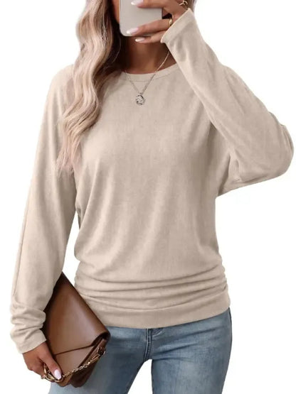 Women's Fall Ruched Hem Lightweight Sweaters