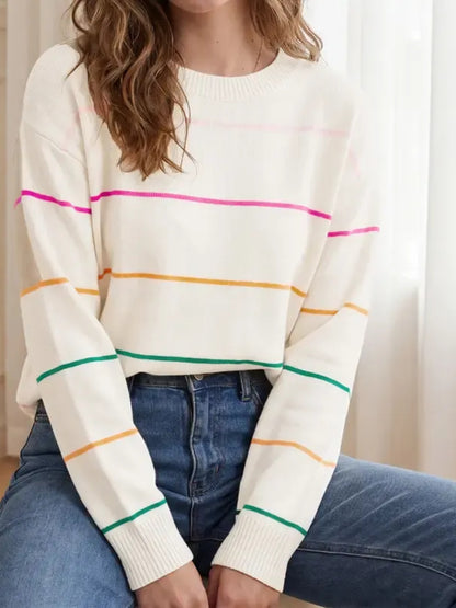 Women's Casual Striped Knit Sweater