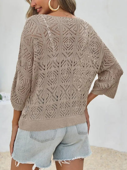 Women's Crochet Hollow Out Knit Top