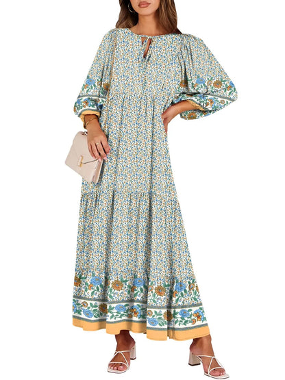 Women's Vacation Flowy Printed Maxi Dress
