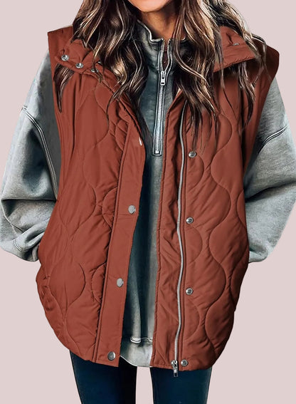 Womens Lightweight Quilted Puffer Vest With Pockets