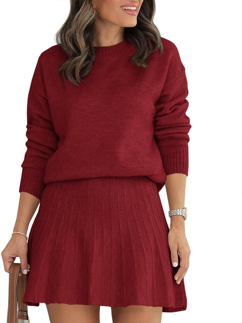 Women's Knit Sweater Skirt Set