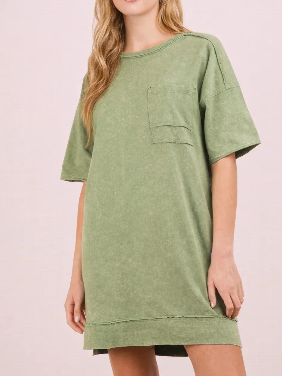 Women's Acid Wash T-shirt Dress