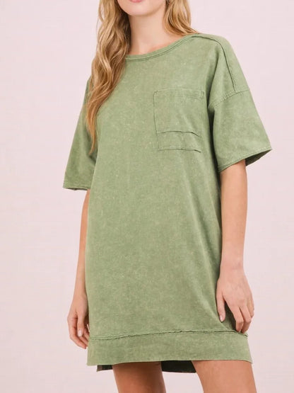 Women's Acid Wash T-shirt Dress
