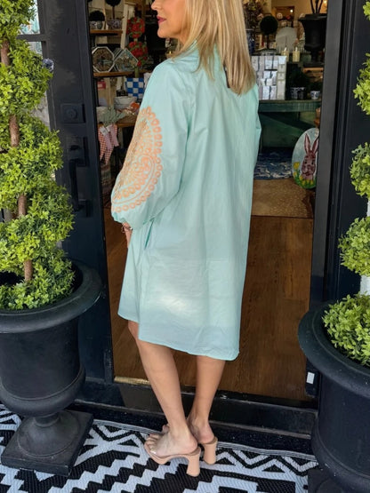 Women's Puff Sleeve Spring Shirt Dress