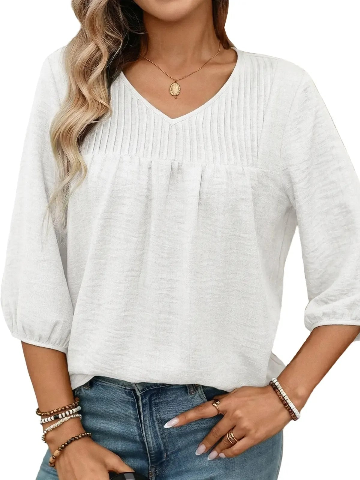 Women's Puff 3/4 Sleeve Casual Top