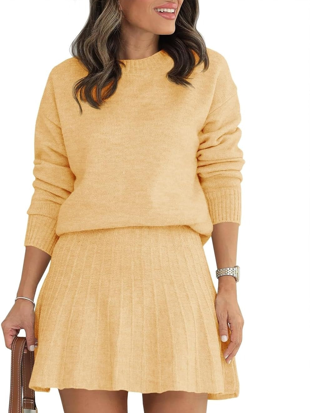 Women's Knit Sweater Skirt Set