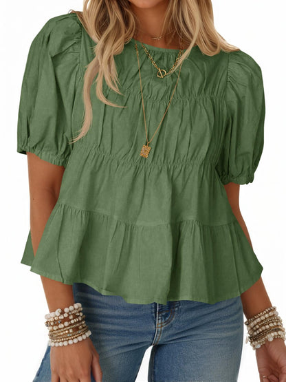 Women's Ruffled Puff Short Sleeves