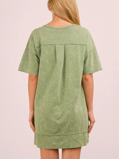 Women's Acid Wash T-shirt Dress
