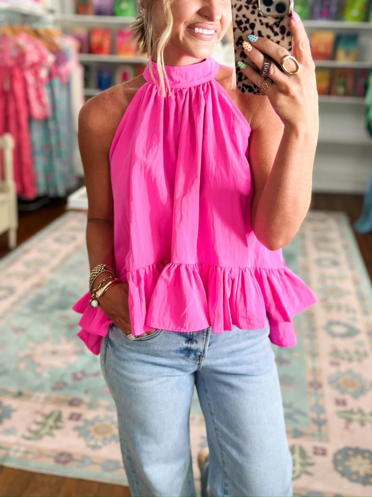 Women's Halter Ruffle Sleeveless Blouse