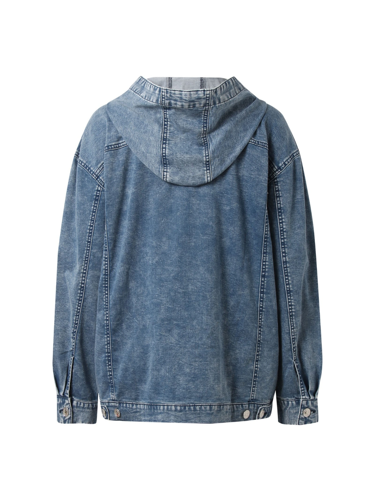 Women's Washed Denim Pullover Hoodie