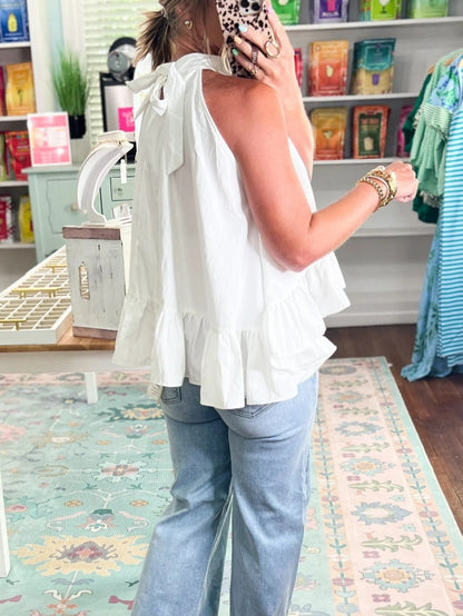 Women's Halter Ruffle Sleeveless Blouse