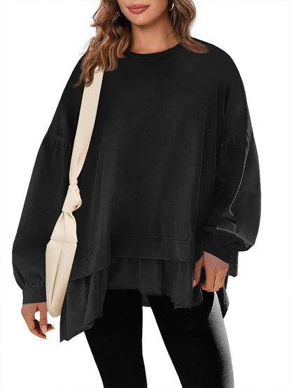 Women's Asymmetrical Layered Sweatshirt