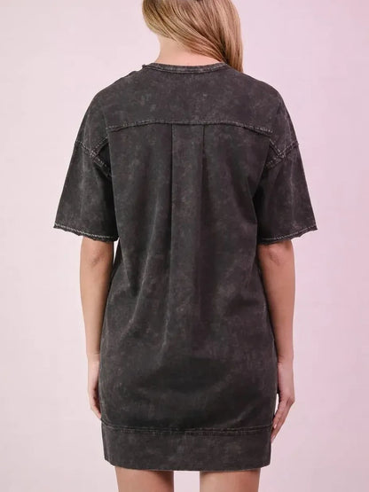 Women's Acid Wash T-shirt Dress