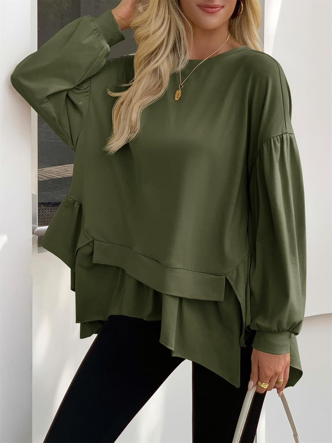 Women's Asymmetrical Layered Sweatshirt