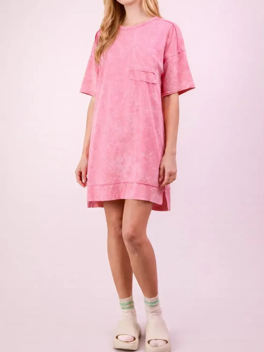 Women's Acid Wash T-shirt Dress
