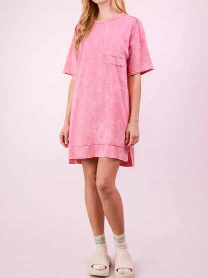 Women's Acid Wash T-shirt Dress