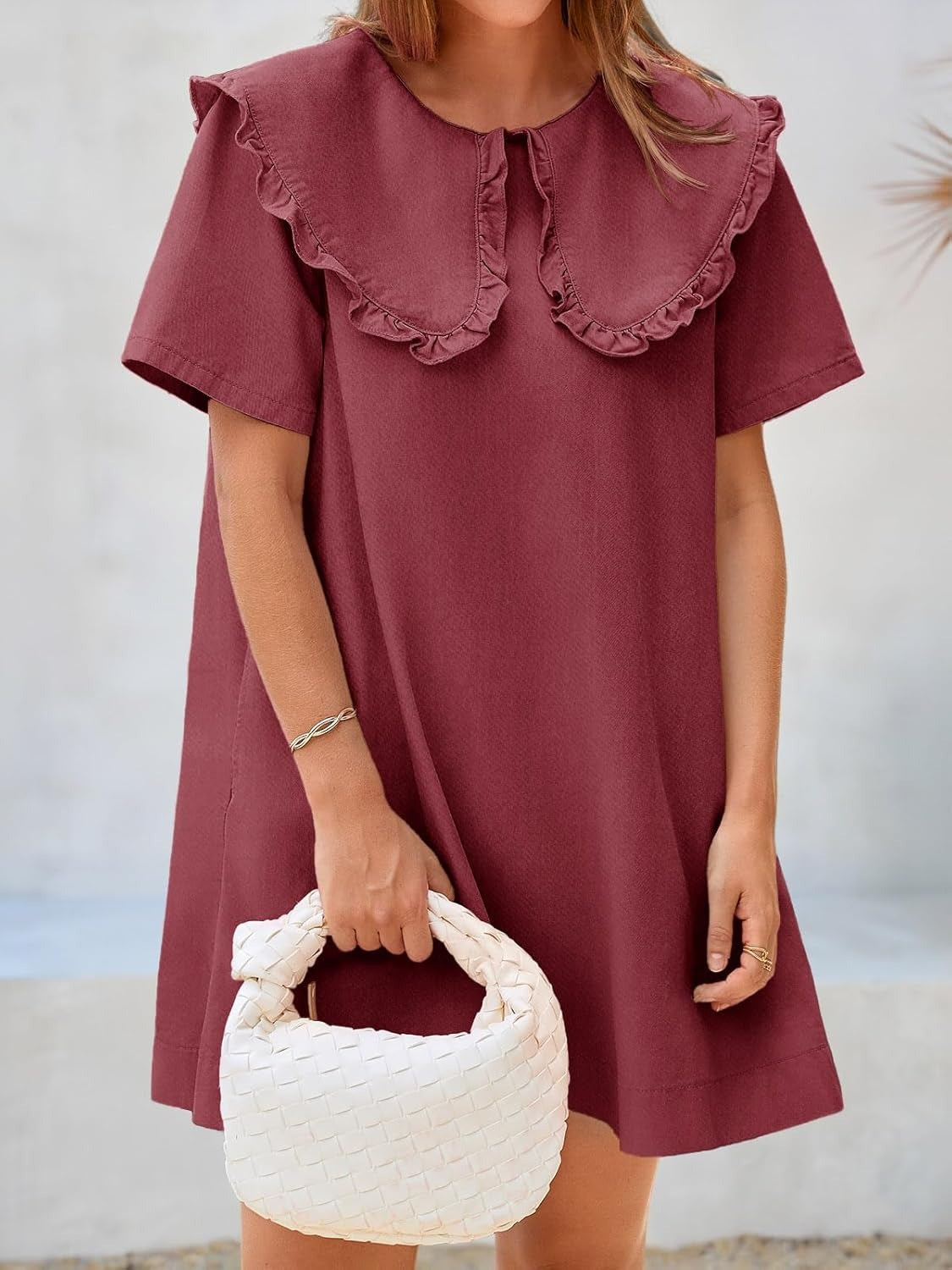Women's Soft Denim Baby Collar Summer Dress
