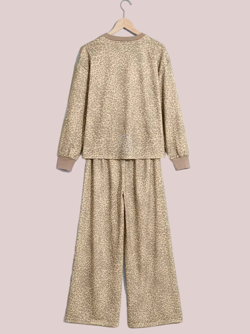 Women's Oversized Leopard Star Loungewear Two Piece Outfit