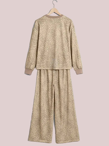 Women's Oversized Leopard Star Loungewear Two Piece Outfit