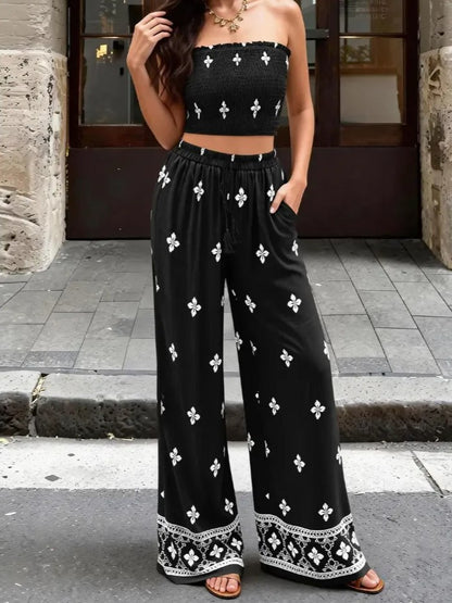 Bohemian Vacation Strapless Tube Top Matching Set