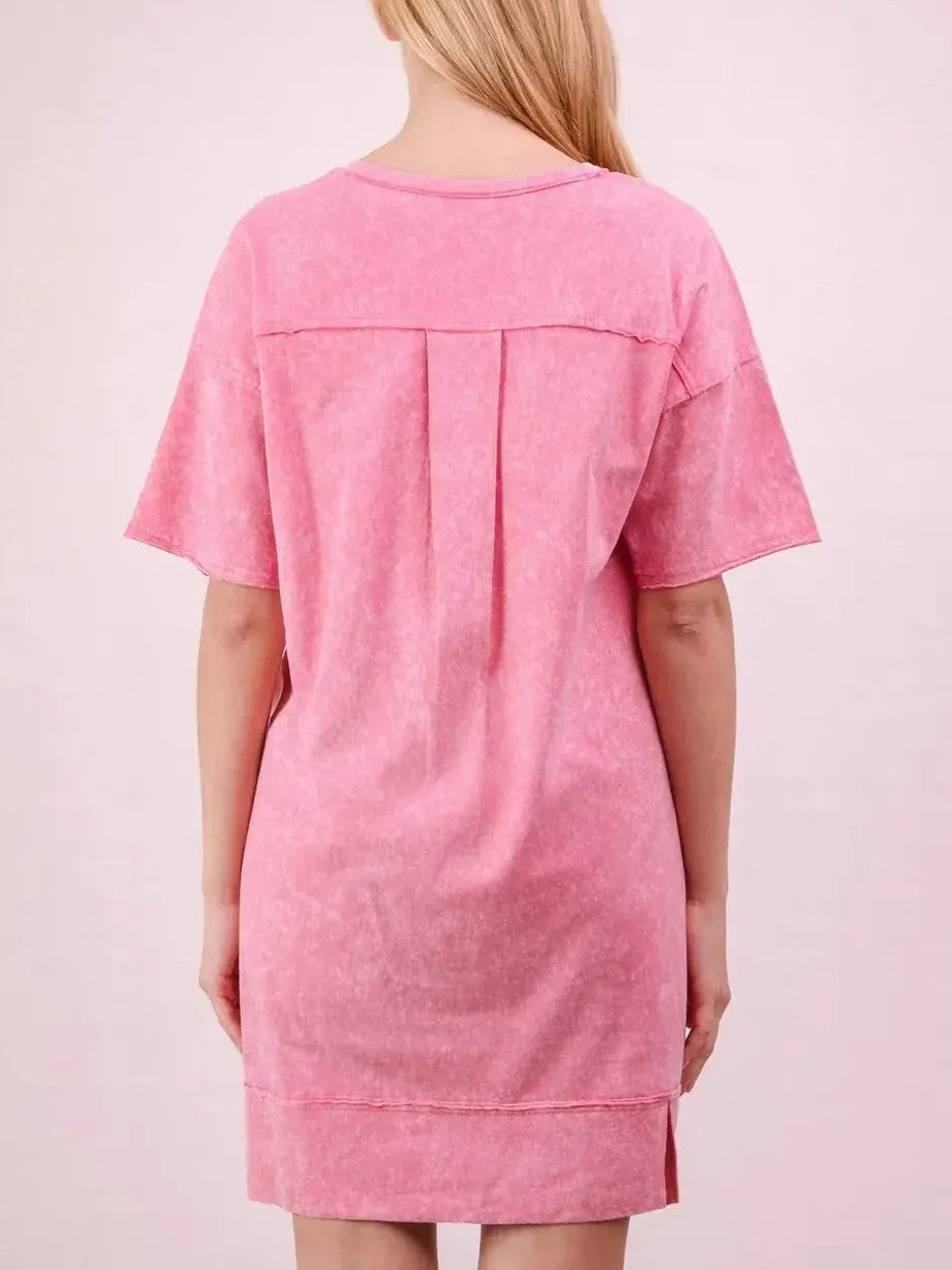 Women's Acid Wash T-shirt Dress