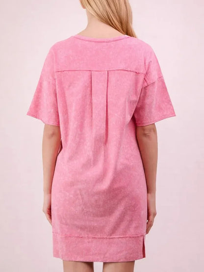 Women's Acid Wash T-shirt Dress