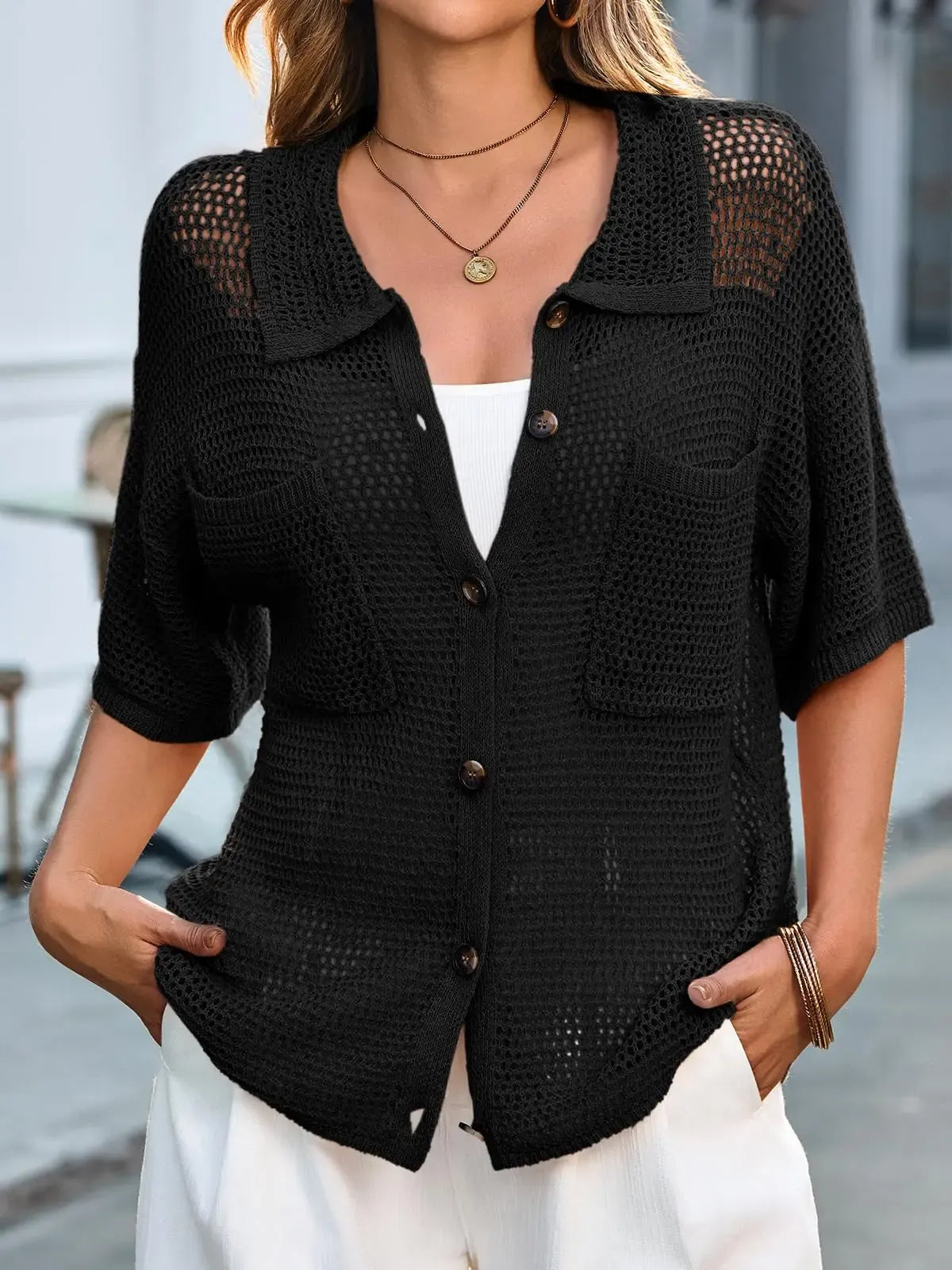 Women's Summer Breeze Crochet Knit Cardigan