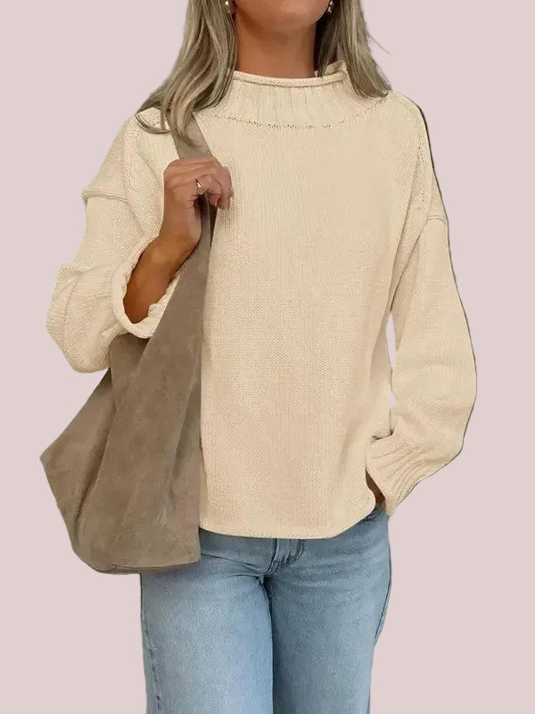 Women's Funnel Neck Slouchy Knit Top