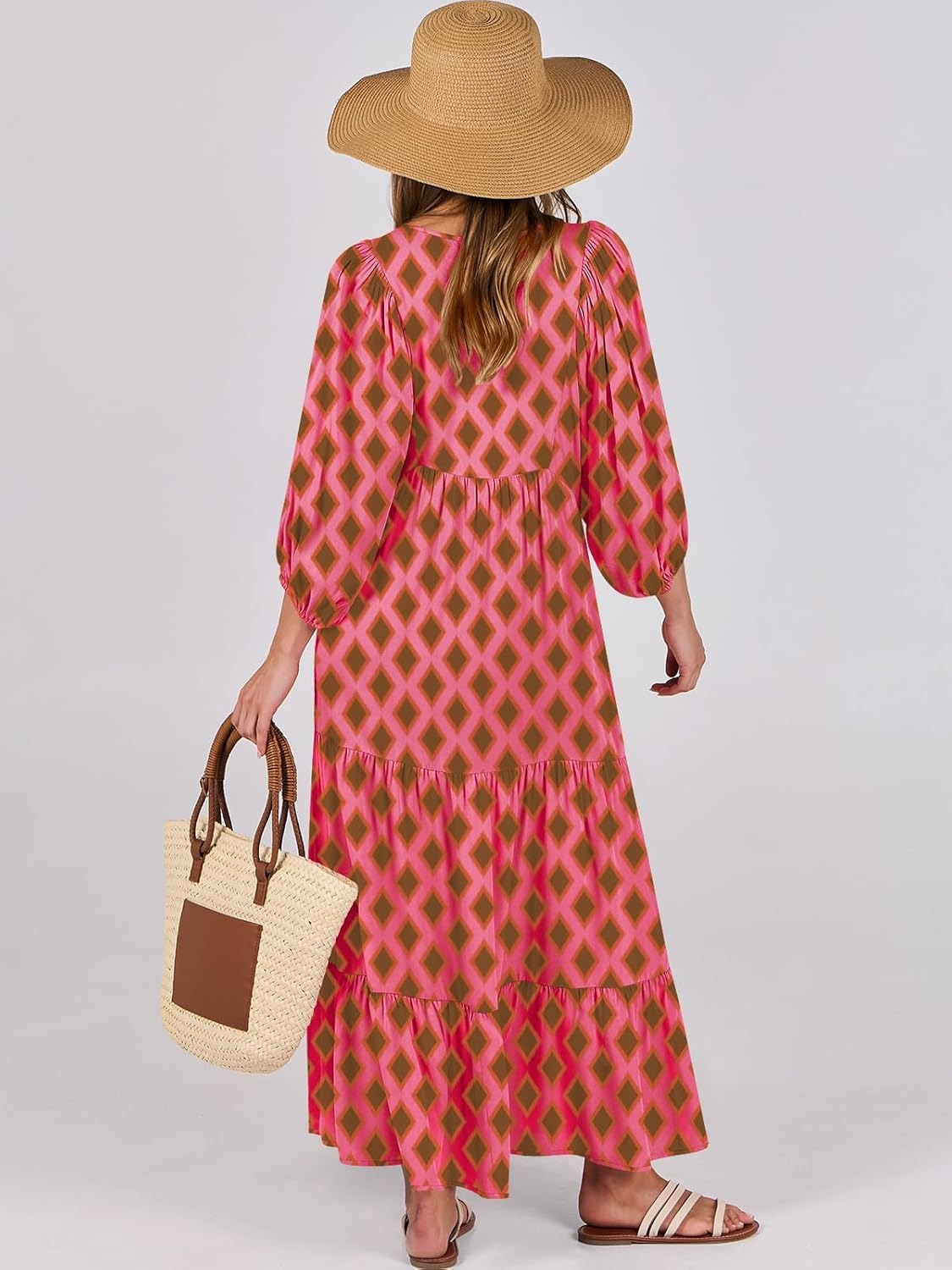 Women's Vacation Flowy Printed Maxi Dress