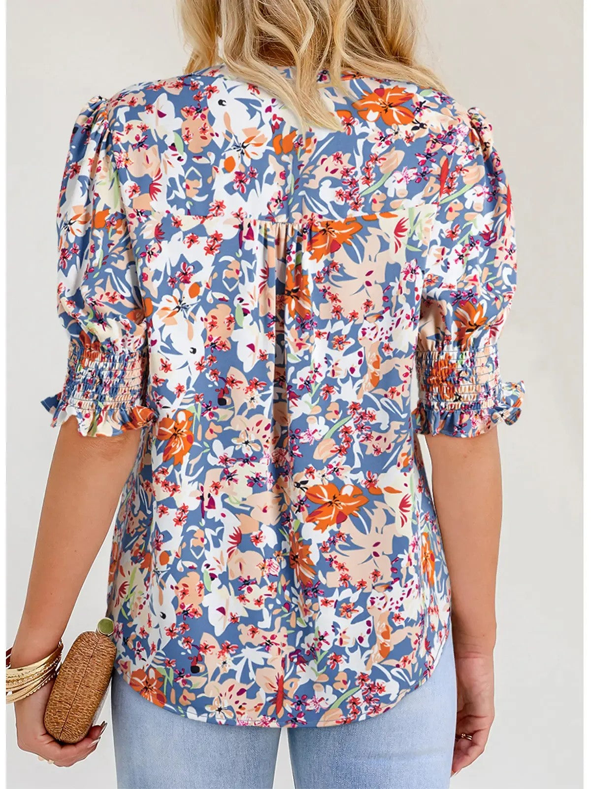 Women's Split Front V Neck Casual Shirt