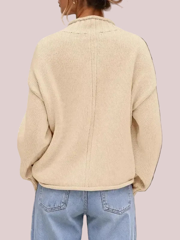 Women's Funnel Neck Slouchy Knit Top