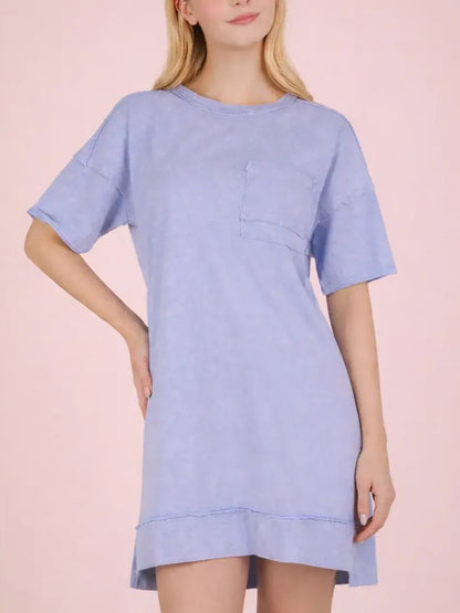 Women's Acid Wash T-shirt Dress