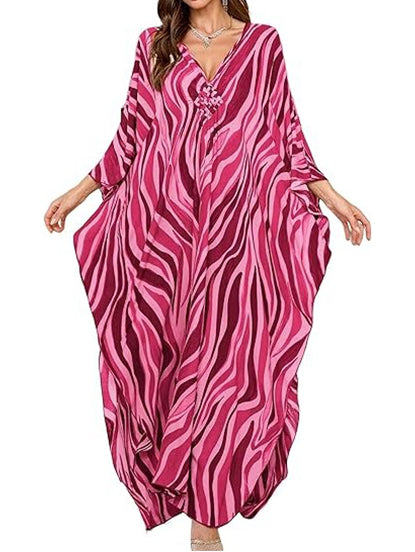 Women's Plus Size Batwing Sleeve Kaftan Dress