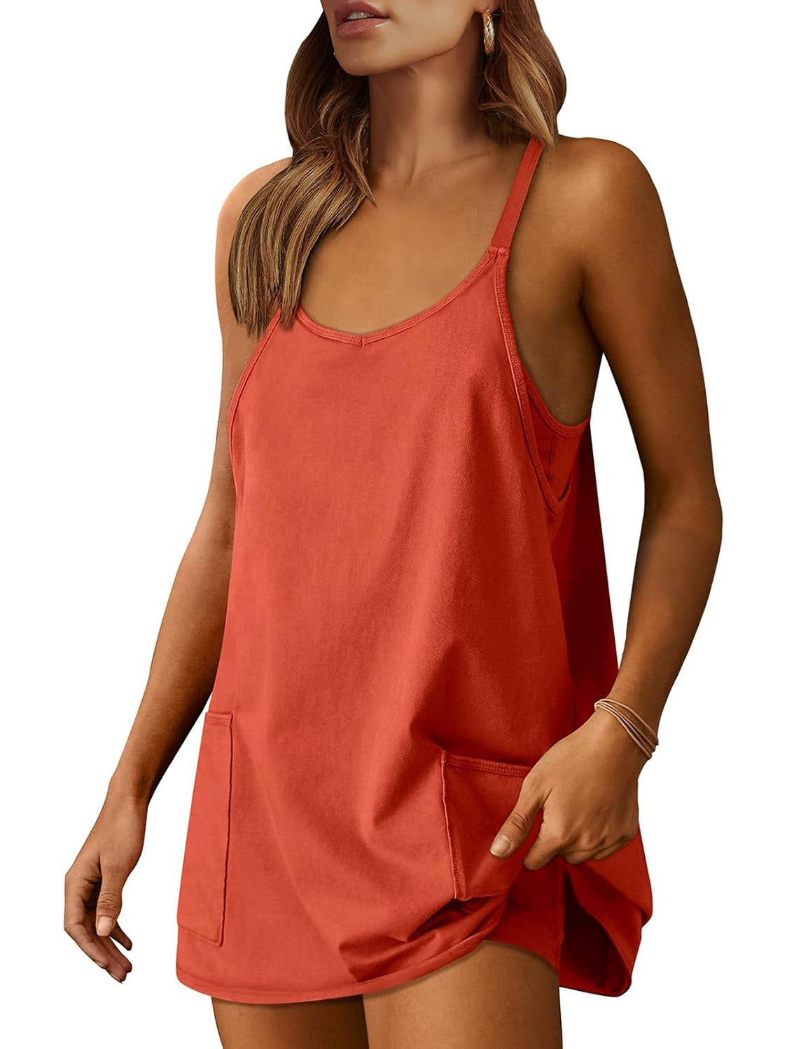 Women's Casual 2 In 1 Cami Romper Outfit