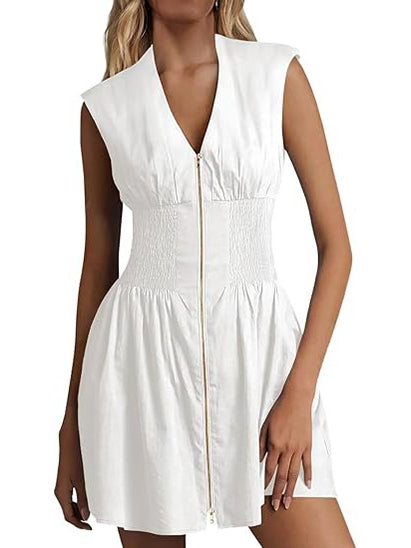 Women's Utility Style Zip Front Tank Dress