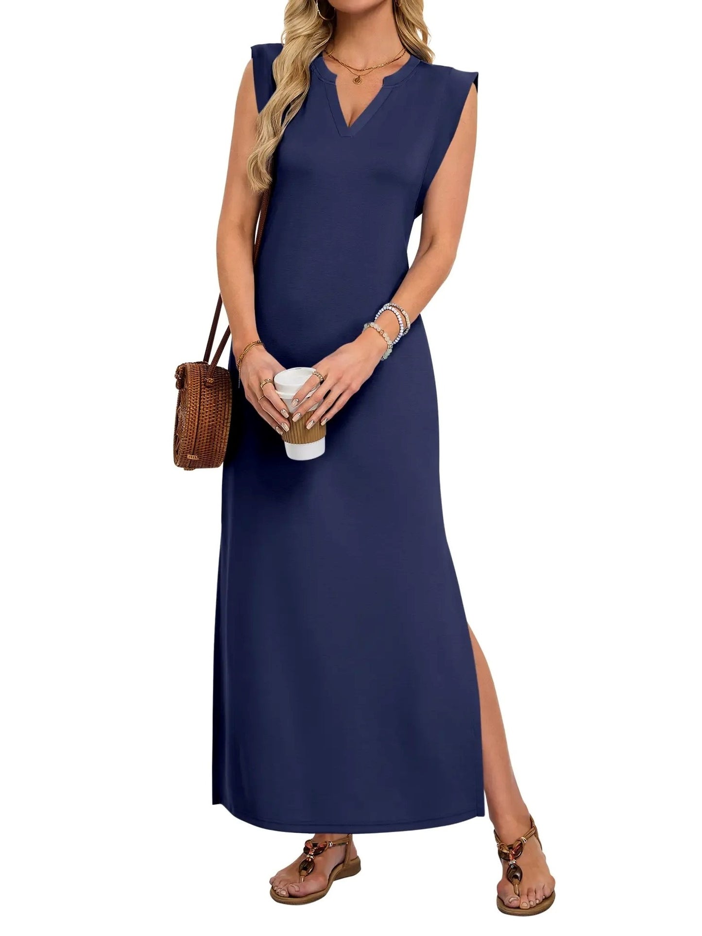 Women's Minimalist Sleeveless Split Maxi Dress