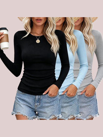 Women's Layering Ribbed Long Sleeve Top 3 Pack