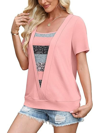 Women's 2-in-1 Square Neck Summer Blouses