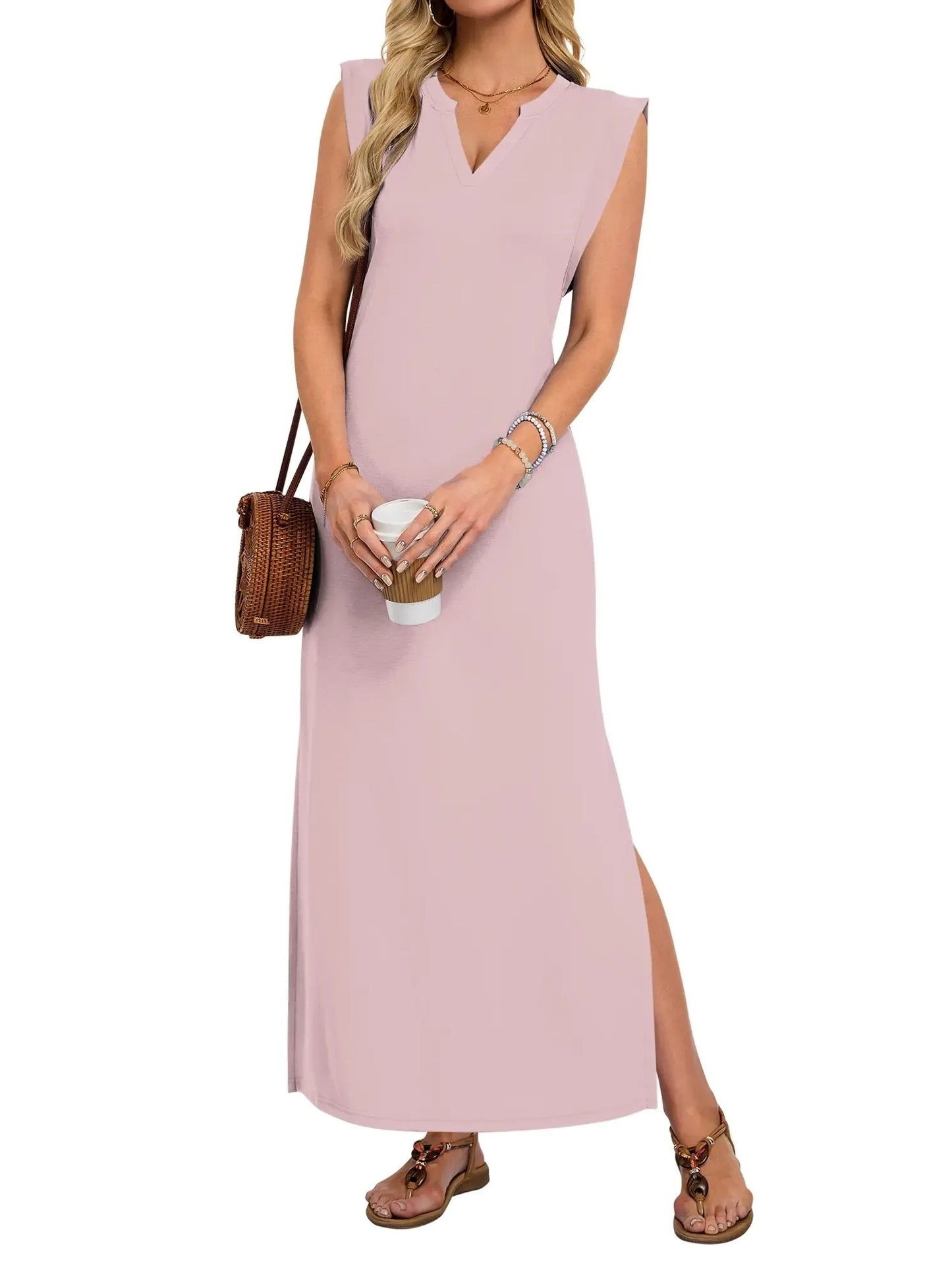 Women's Minimalist Sleeveless Split Maxi Dress