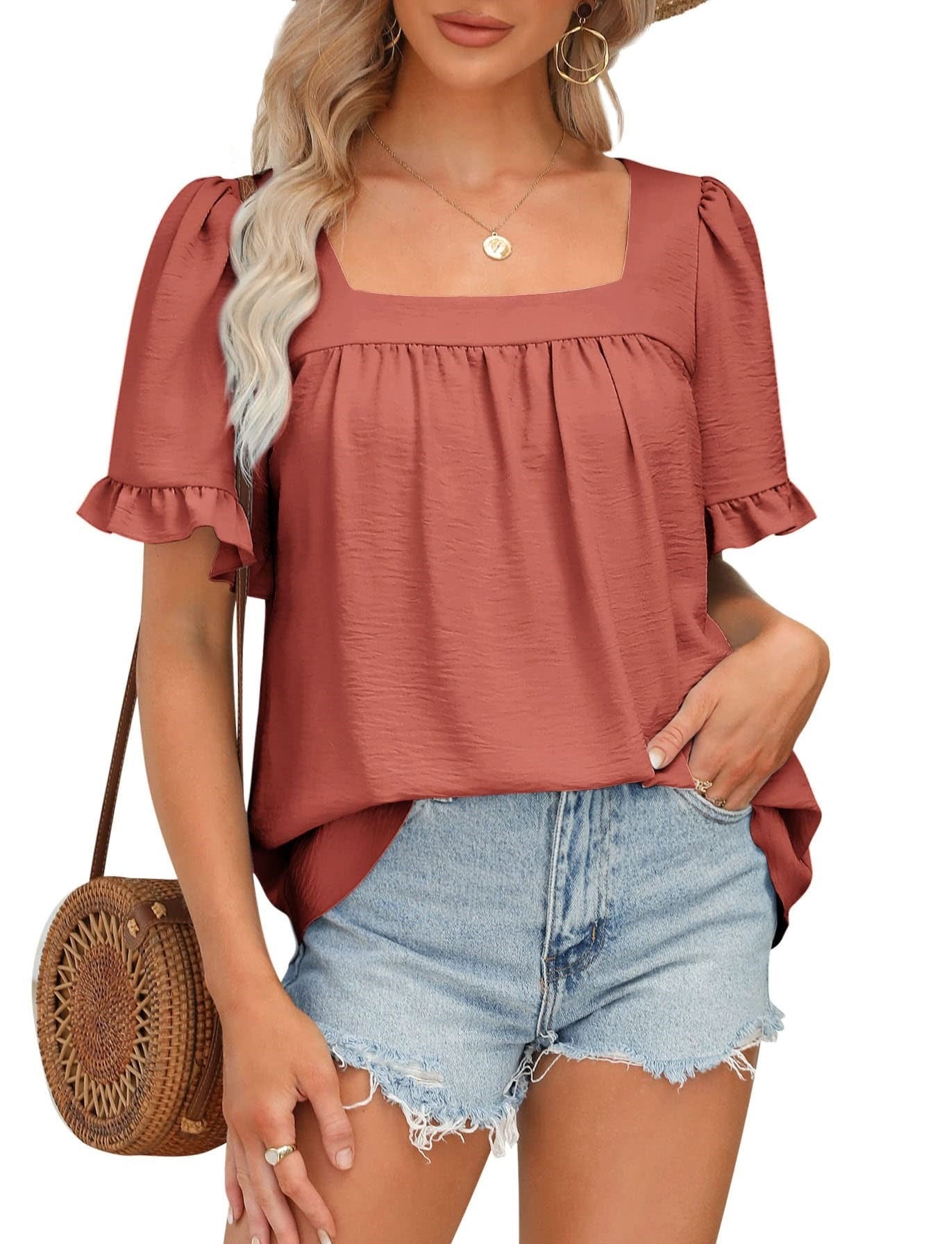 Women's Summer Flowy Peplum Top